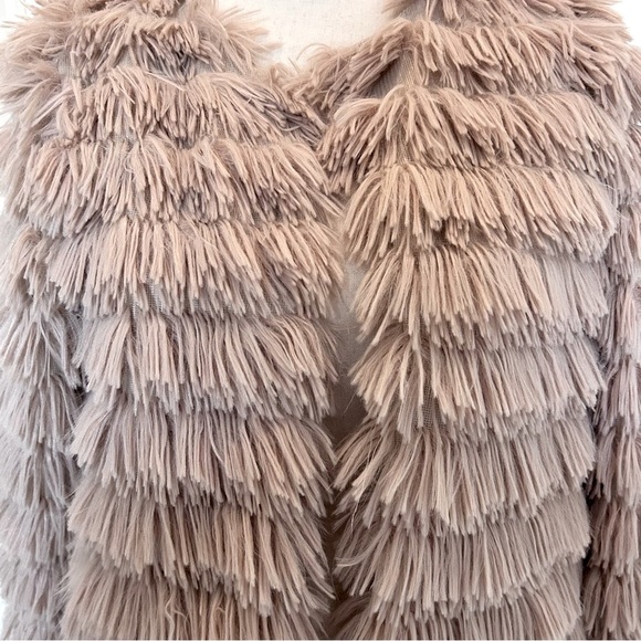 Fringe Cropped Teddy Jacket SZ M - Picture 5 of 5
